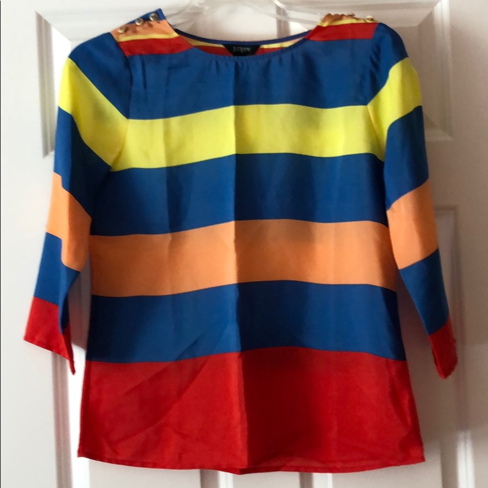 J.Crew Rainbow 3/4 Sleeve Blouse